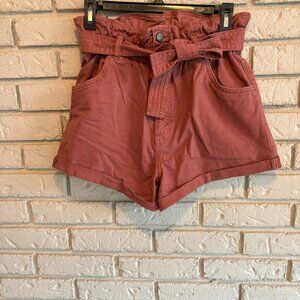 Abercrombie & Fitch Shorts Women’s Small Rust Paperbag High Waist 2" Belted